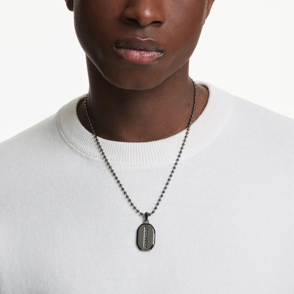 SWAROVSKI Dextera Οκτάγωνο Μενταγιόν με αλυσίδα, Μαύρο, Στρογγυλή Κοπή Επιρουθηνιωμένο 5724595