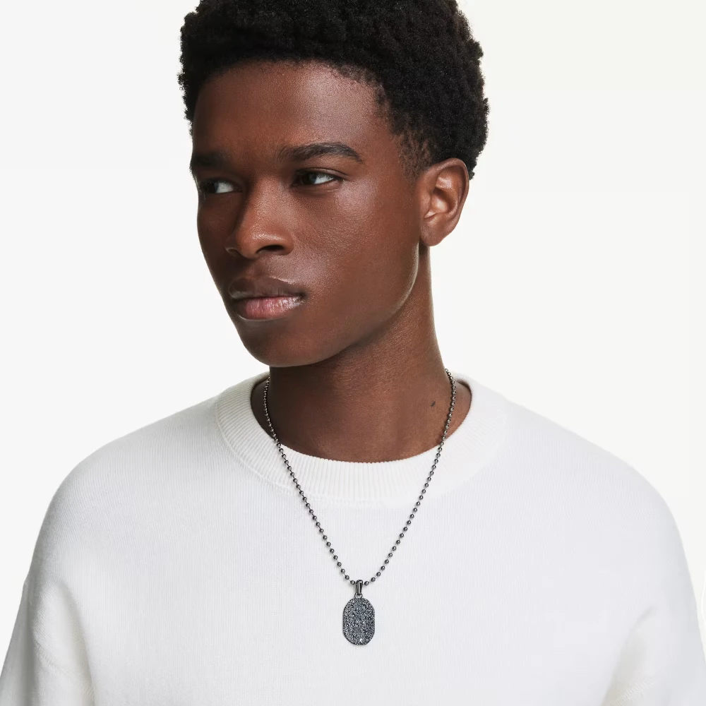 SWAROVSKI Dextera Οκτάγωνο Μενταγιόν με αλυσίδα, Μαύρο, Στρογγυλή Κοπή Επιρουθηνιωμένο 5724595