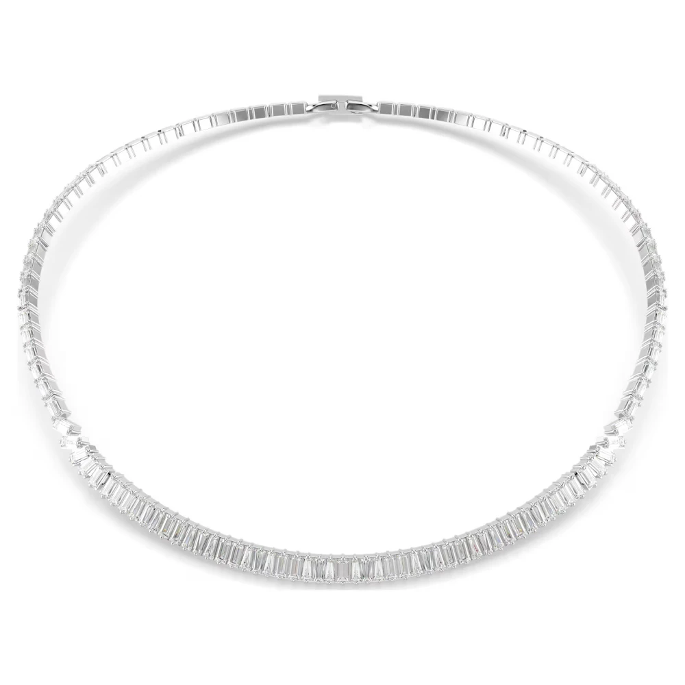 SWAROVSKI Κολιέ Matrix Baguette κοπή, Λευκό, Επιμετάλλωση ροδίου 5727111