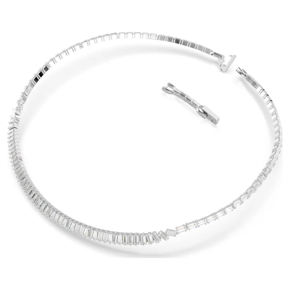 SWAROVSKI Κολιέ Matrix Baguette κοπή, Λευκό, Επιμετάλλωση ροδίου 5727111