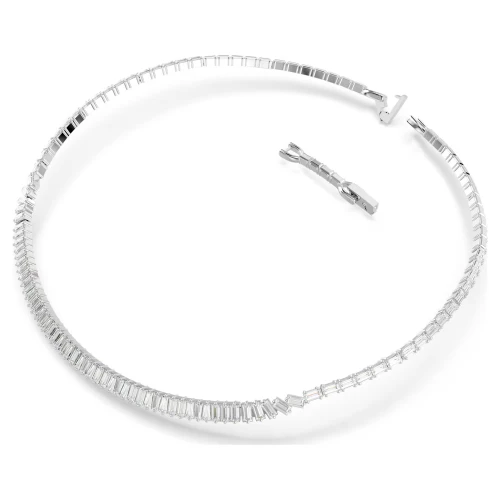 SWAROVSKI Κολιέ Matrix Baguette κοπή, Λευκό, Επιμετάλλωση ροδίου 5727111