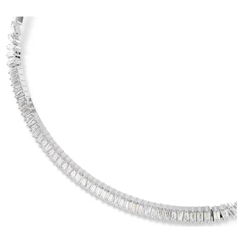 SWAROVSKI Κολιέ Matrix Baguette κοπή, Λευκό, Επιμετάλλωση ροδίου 5727111