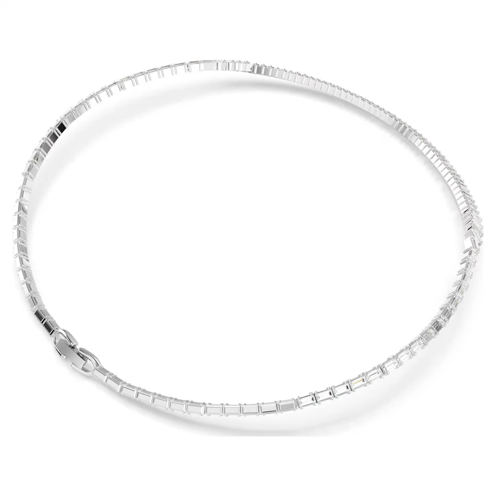 SWAROVSKI Κολιέ Matrix Baguette κοπή, Λευκό, Επιμετάλλωση ροδίου 5727111