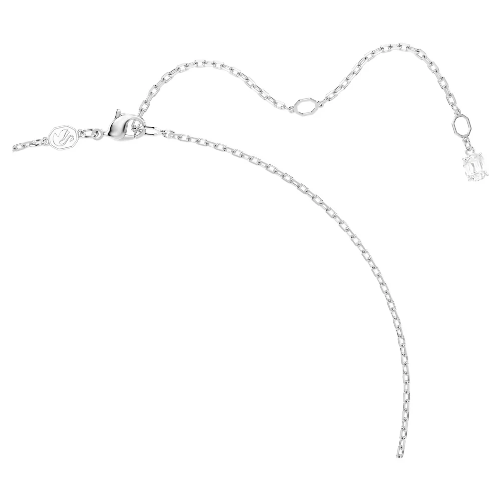 SWAROVSKI Μενταγιόν Matrix με Αλυσίδα Baguette κοπή, Λευκό, Επιμετάλλωση ροδίου 5727114