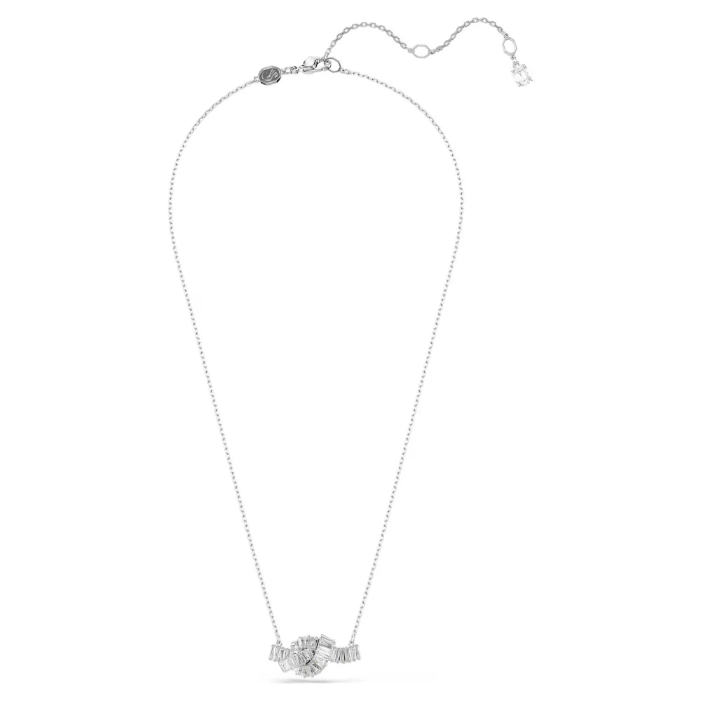 SWAROVSKI Κολιέ Matrix Baguette κοπή, Λευκό, Κόμπος Επιμετάλλωση ροδίου 5728553