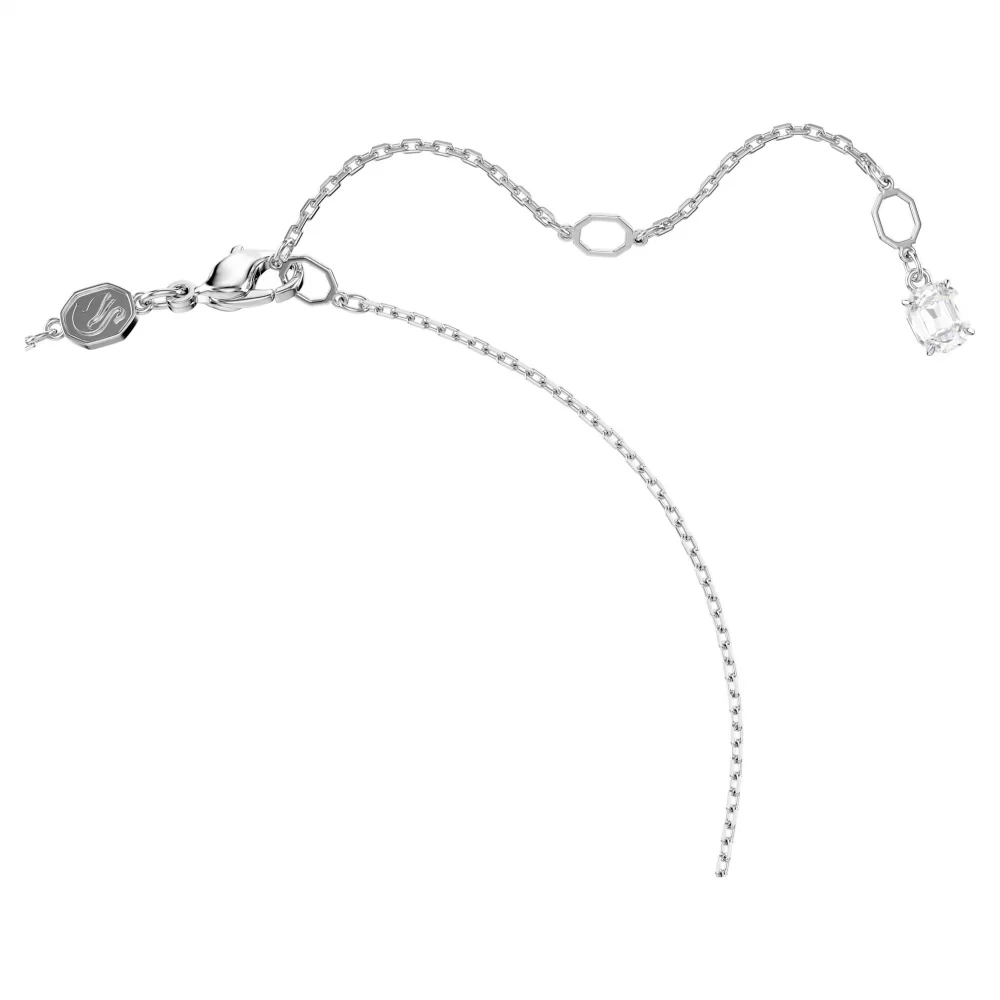 SWAROVSKI Κολιέ Matrix Baguette κοπή, Λευκό, Κόμπος Επιμετάλλωση ροδίου 5728553