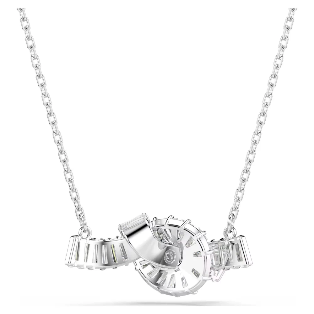 SWAROVSKI Κολιέ Matrix Baguette κοπή, Λευκό, Κόμπος Επιμετάλλωση ροδίου 5728553