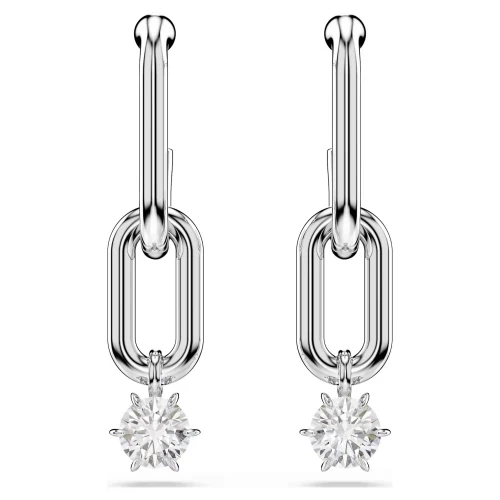 SWAROVSKI Σκουλαρίκια-σταγόνα Constella Στρογγυλή Κοπή, Λευκά, Επιμετάλλωση ροδίου 5728584