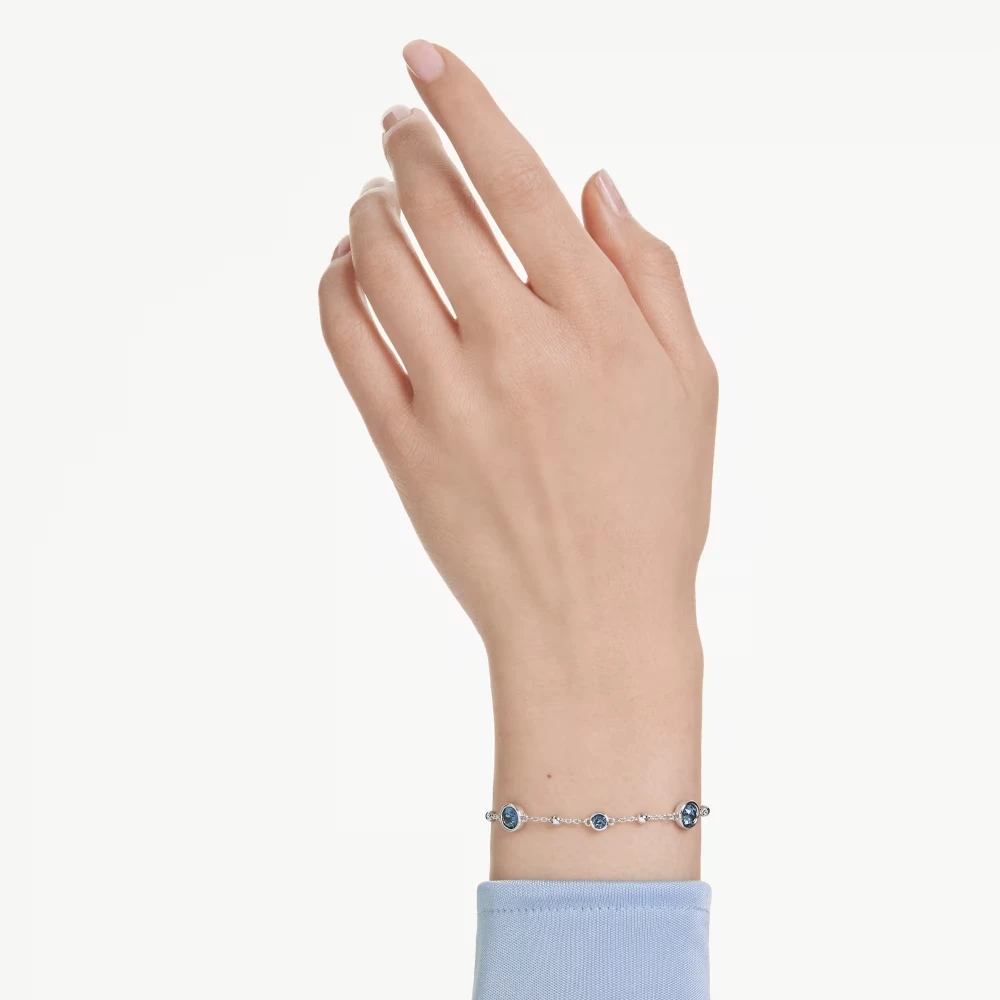 SWAROVSKI Βραχιόλι Imber Στρογγυλή κοπή, Μπλε, Επιροδιωμένο 5730679