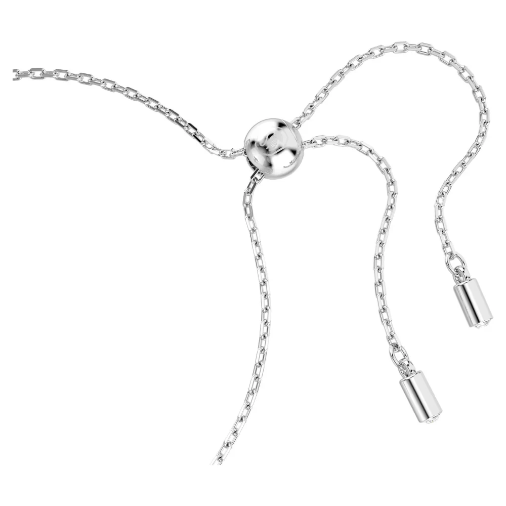 SWAROVSKI Βραχιόλι Matrix Baguette κοπή, Λευκό, Κόμπος, Επιμετάλλωση ροδίου 5731101