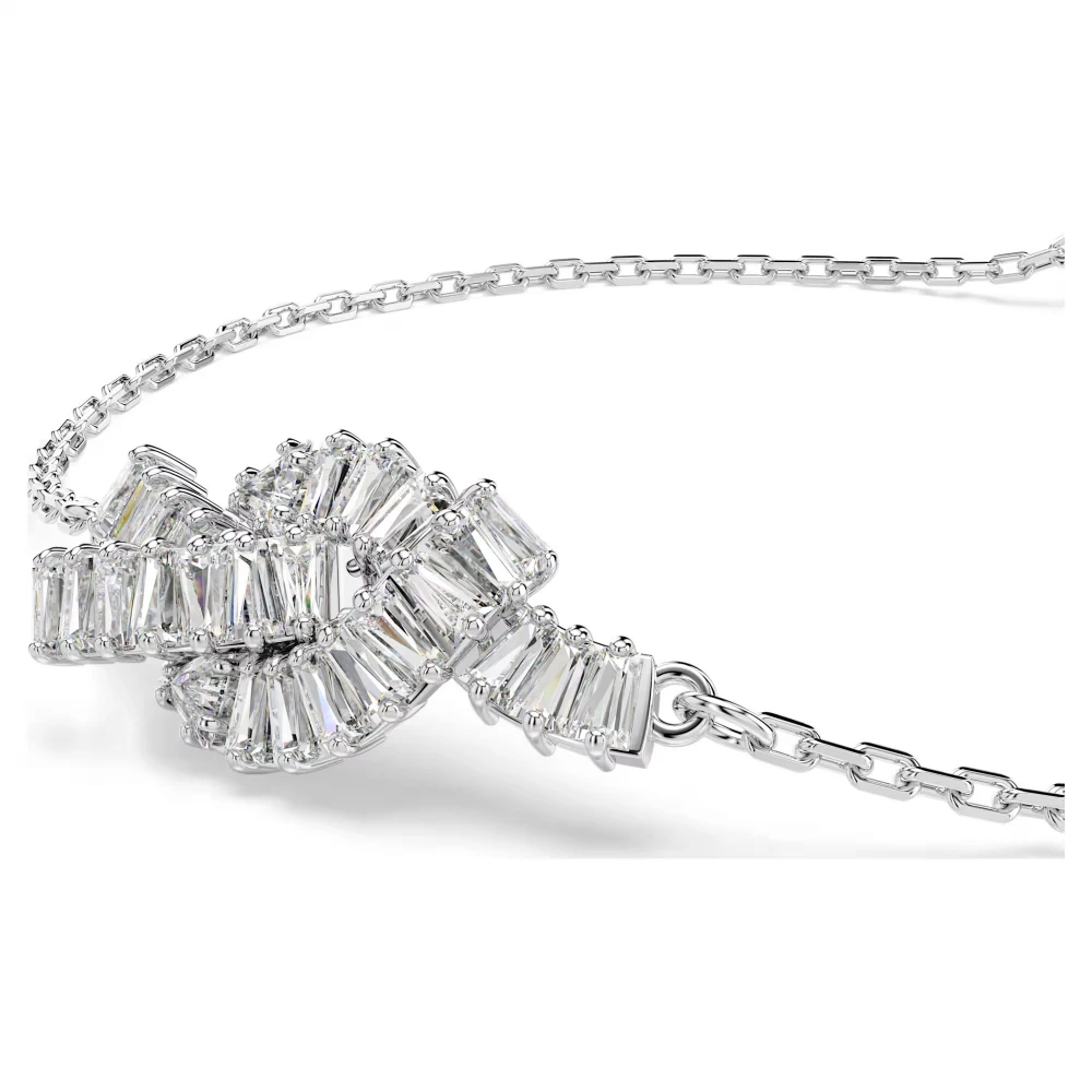 SWAROVSKI Βραχιόλι Matrix Baguette κοπή, Λευκό, Κόμπος, Επιμετάλλωση ροδίου 5731101