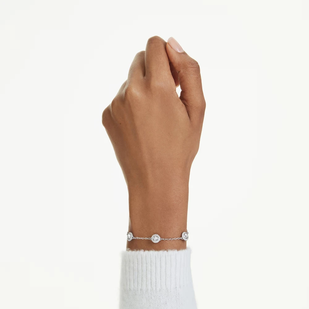 SWAROVSKI Una Angelic Βραχιόλι, Στρογγυλή Κοπή, Διπλής Όψης, Λευκό, Επιροδιωμένο 5732272