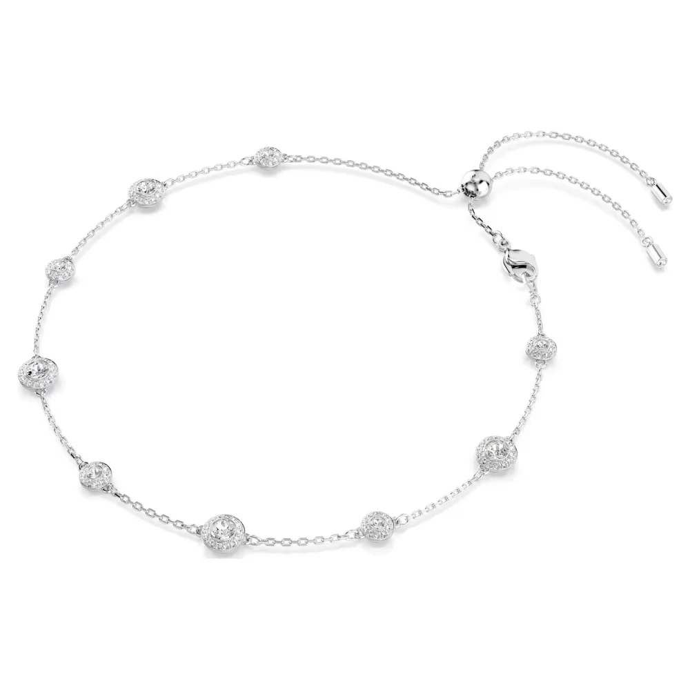 SWAROVSKI Una Angelic Κολιέ, Στρογγυλή κοπή, Λευκό, Διπλής Όψης Επιροδιωμένο 5732275