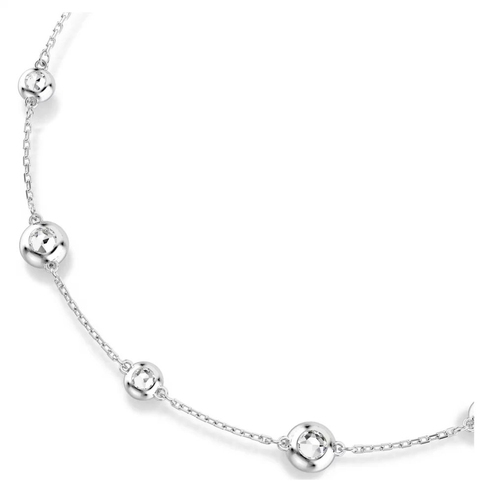 SWAROVSKI Una Angelic Κολιέ, Στρογγυλή κοπή, Λευκό, Διπλής Όψης Επιροδιωμένο 5732275