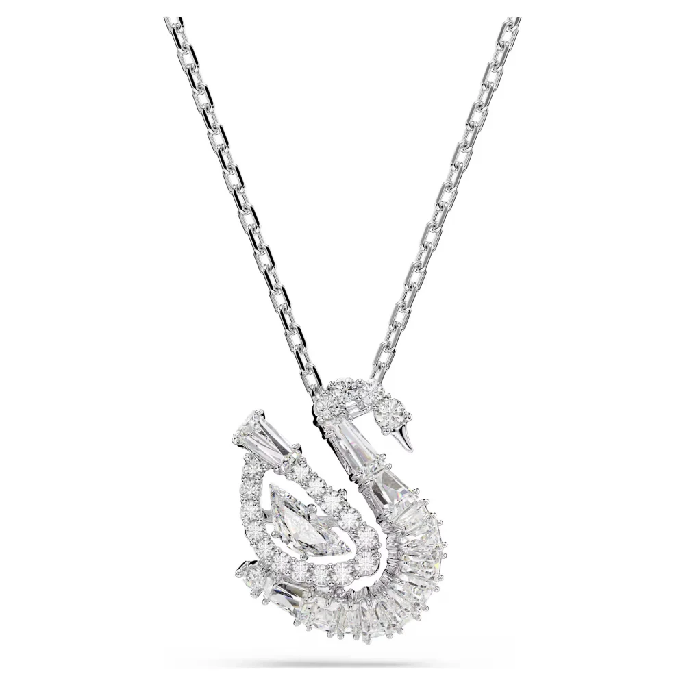 SWAROVSKI Swan Μενταγιόν Κύκνος, Μίξη Κοπών, Λευκό, Επιροδιωμένο 5732412