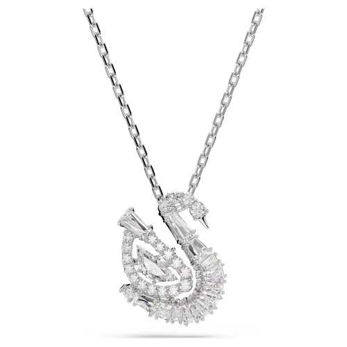 SWAROVSKI Swan Μενταγιόν Κύκνος, Μίξη Κοπών, Λευκό, Επιροδιωμένο 5732412