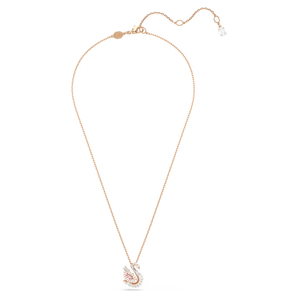SWAROVSKI Swan Κολιέ Κύκνος, Μίξη Κοπών, Ροζ, Ροζ-Χρυσό 5732414
