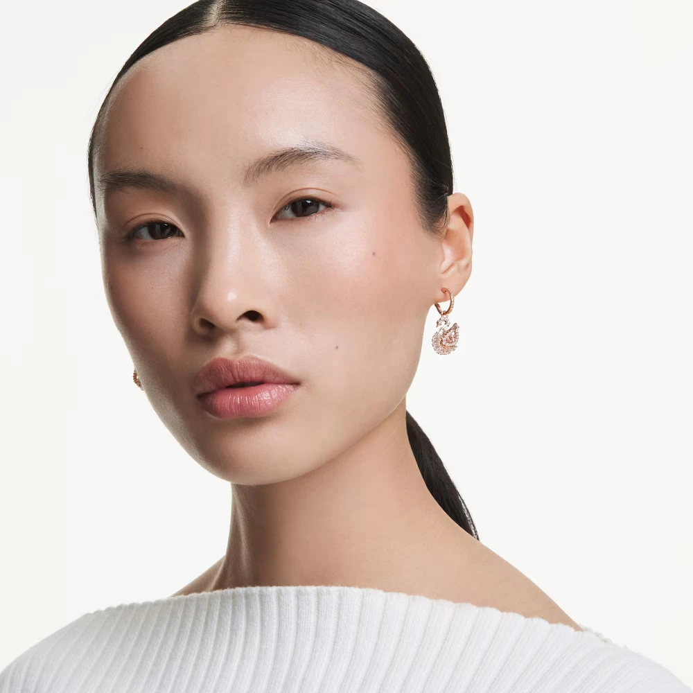 SWAROVSKI Σκουλαρίκια-Σταγόνα Swan Pave, Ροζ, Επιμετάλλωση σε ροζ χρυσό τόνο 5732415