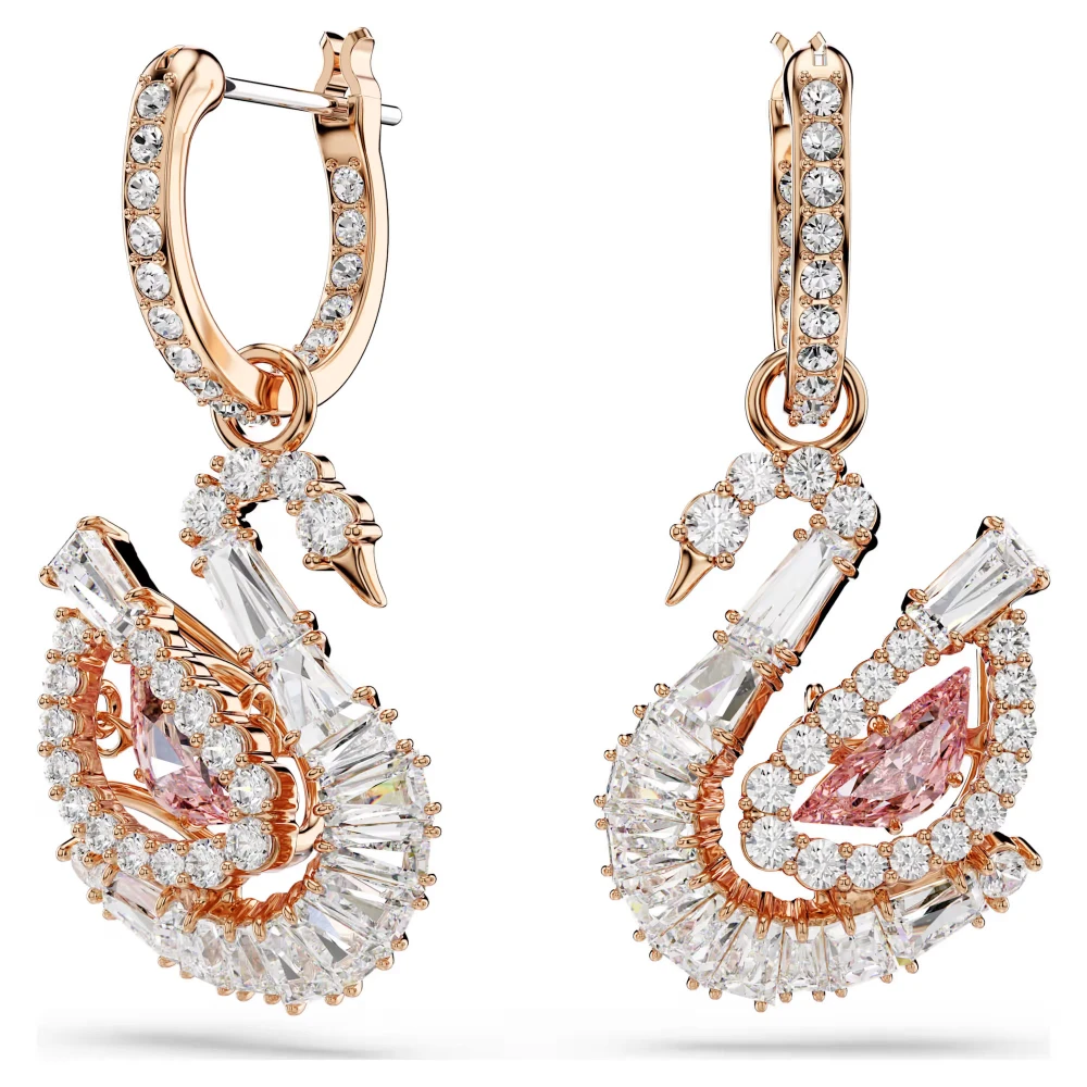 SWAROVSKI Σκουλαρίκια-Σταγόνα Swan Pave, Ροζ, Επιμετάλλωση σε ροζ χρυσό τόνο 5732415