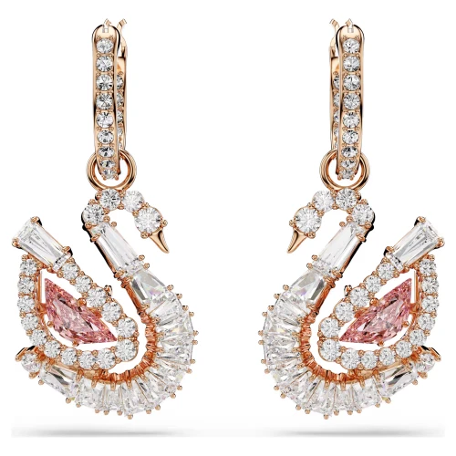 SWAROVSKI Σκουλαρίκια-Σταγόνα Swan Pave, Ροζ, Επιμετάλλωση σε ροζ χρυσό τόνο 5732415