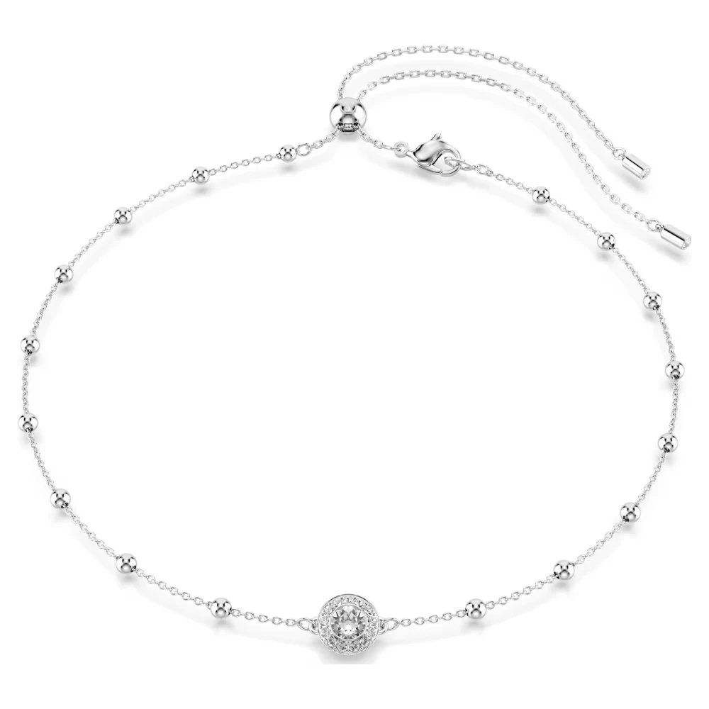 SWAROVSKI Una Angelic Κολιέ, Στρογγυλή κοπή, Λευκό, Διπλής Όψης Επιροδιωμένο 5733116