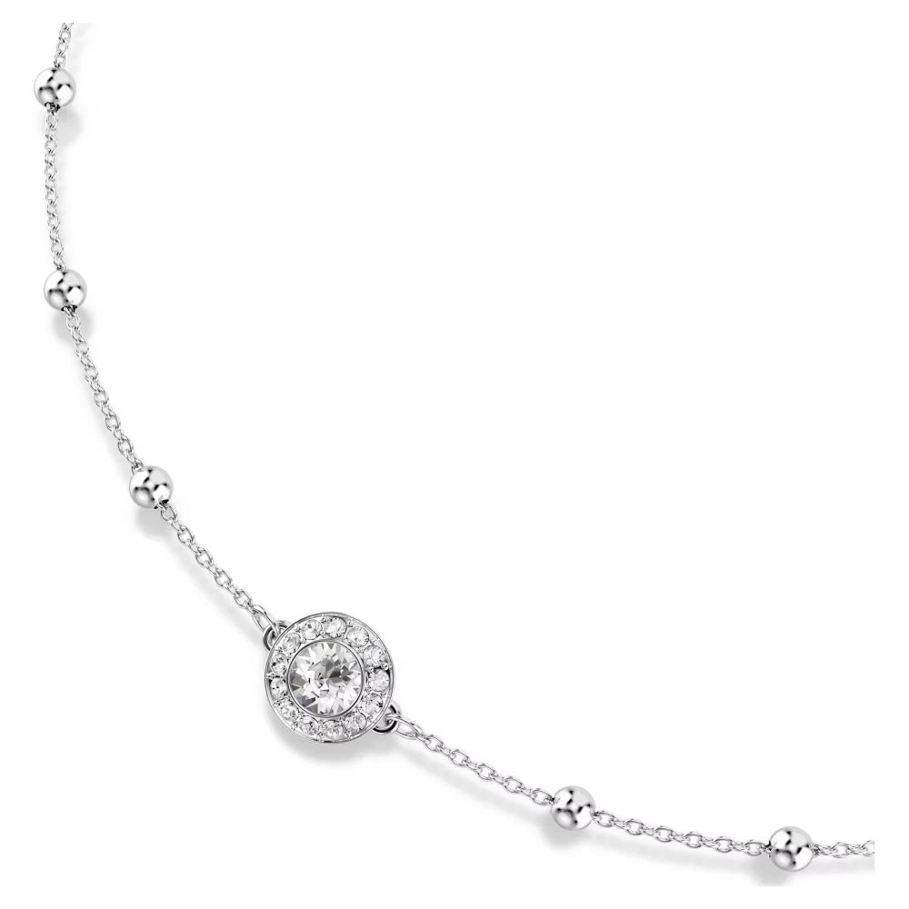 SWAROVSKI Una Angelic Κολιέ, Στρογγυλή κοπή, Λευκό, Διπλής Όψης Επιροδιωμένο 5733116