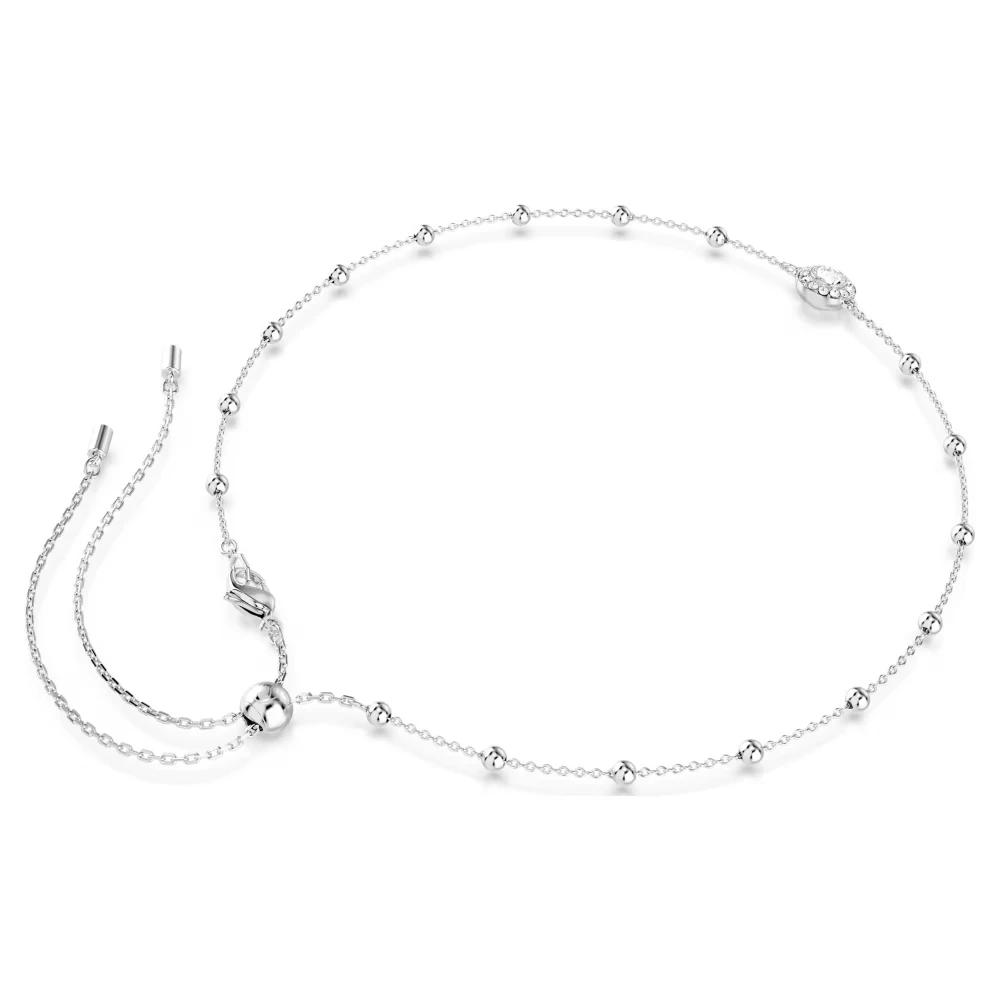 SWAROVSKI Una Angelic Κολιέ, Στρογγυλή κοπή, Λευκό, Διπλής Όψης Επιροδιωμένο 5733116