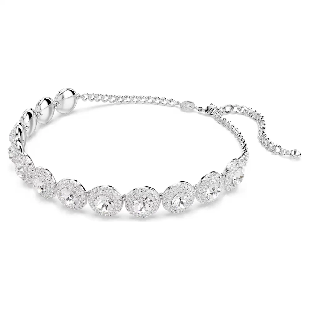 SWAROVSKI Una Angelic Τσόκερ, Στρογγυλή κοπή, Λευκό, Επιροδιωμένο 5733194