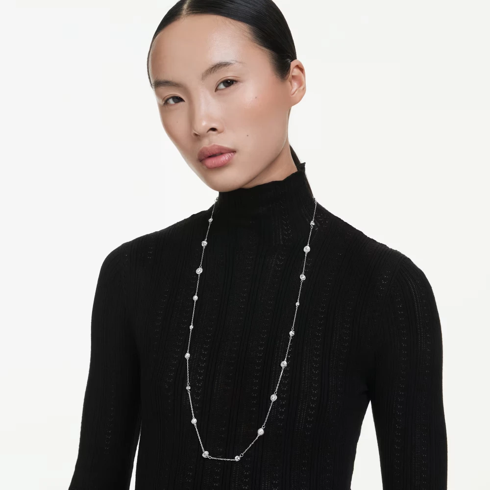 SWAROVSKI Una Angelic Κολιέ, Στρογγυλή κοπή, Λευκό, Επιροδιωμένο 5733197