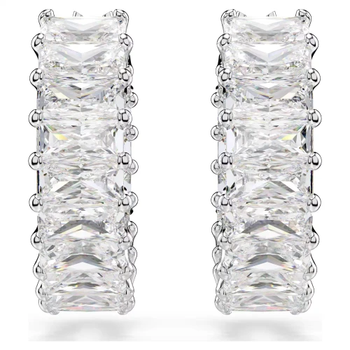SWAROVSKI Κρίκοι Matrix, Κοπή Baguette, Λευκά, Επιροδιωμένα 5733397