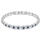 SWAROVSKI Βραχιόλι Tennis Una Angelic, Στρογγυλή Κοπή, Μπλε, Επιμετάλλωση ροδίου 5733401