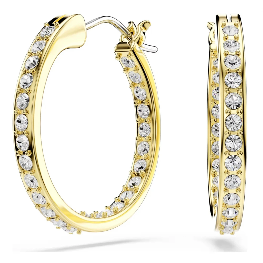 SWAROVSKI Κρίκοι Sommerset, Στρογγυλή Κοπή, Λευκά, Επιμετάλλωση σε Χρυσό Τόνο 5735020