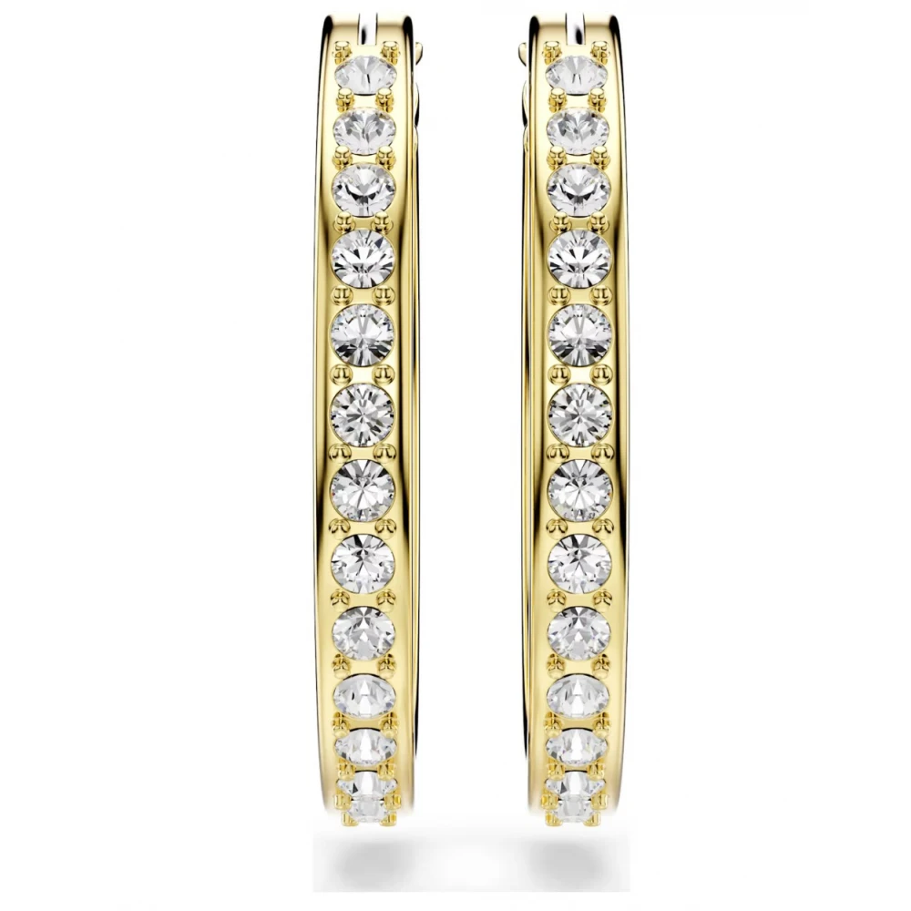 SWAROVSKI Κρίκοι Sommerset, Στρογγυλή Κοπή, Λευκά, Επιμετάλλωση σε Χρυσό Τόνο 5735020