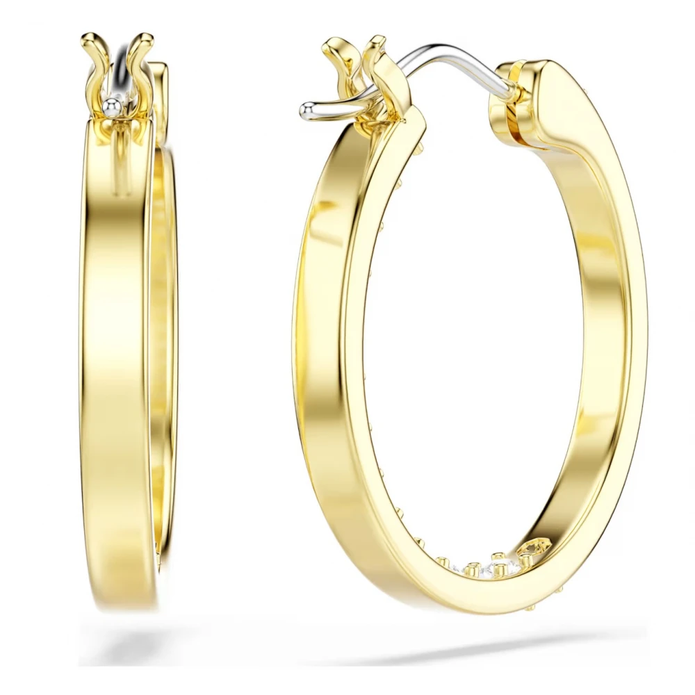 SWAROVSKI Κρίκοι Sommerset, Στρογγυλή Κοπή, Λευκά, Επιμετάλλωση σε Χρυσό Τόνο 5735020