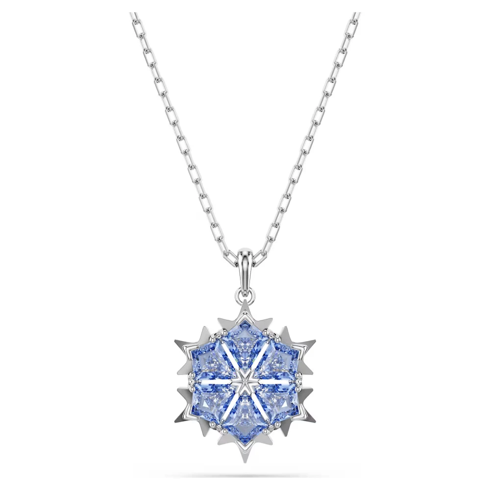 SWAROVSKI Μενταγιόν Magic, Χιονονυφάδα, Μπλε, Επιμετάλλωση ροδίου 5735399