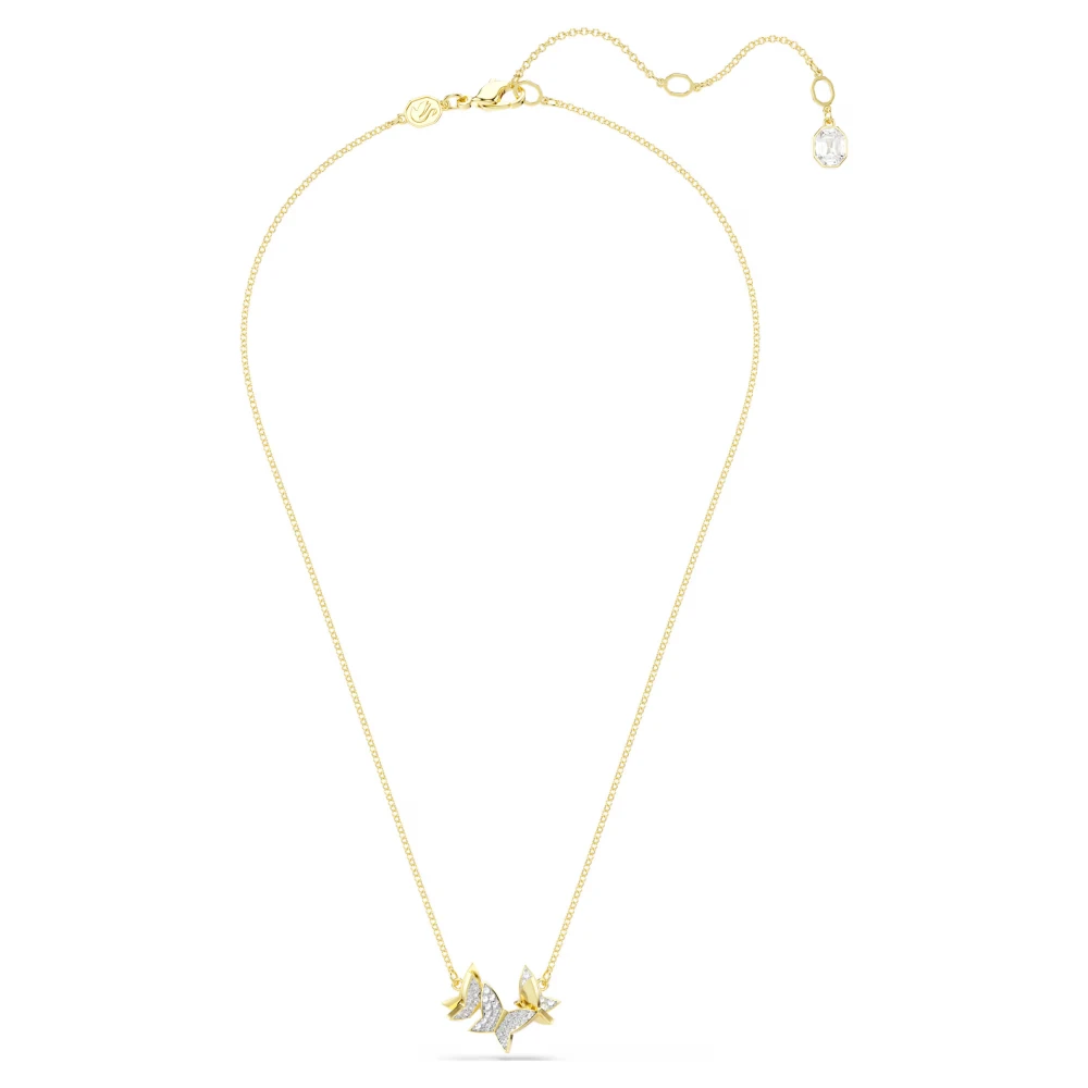 SWAROVSKI Κολιέ Idyllia lilia Πεταλούδα, Λευκό, Επιμετάλλωση σε χρυσό τόνο 5736068