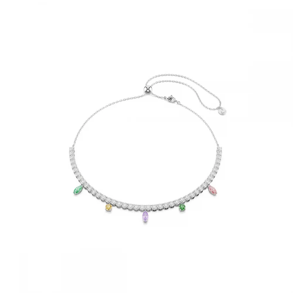 SWAROVSKI Κολιέ-Choker Tennis Ariana Grande Μείξη κοπών, Πολύχρωμο, Επιμετάλλωση ροδίου 5737422
