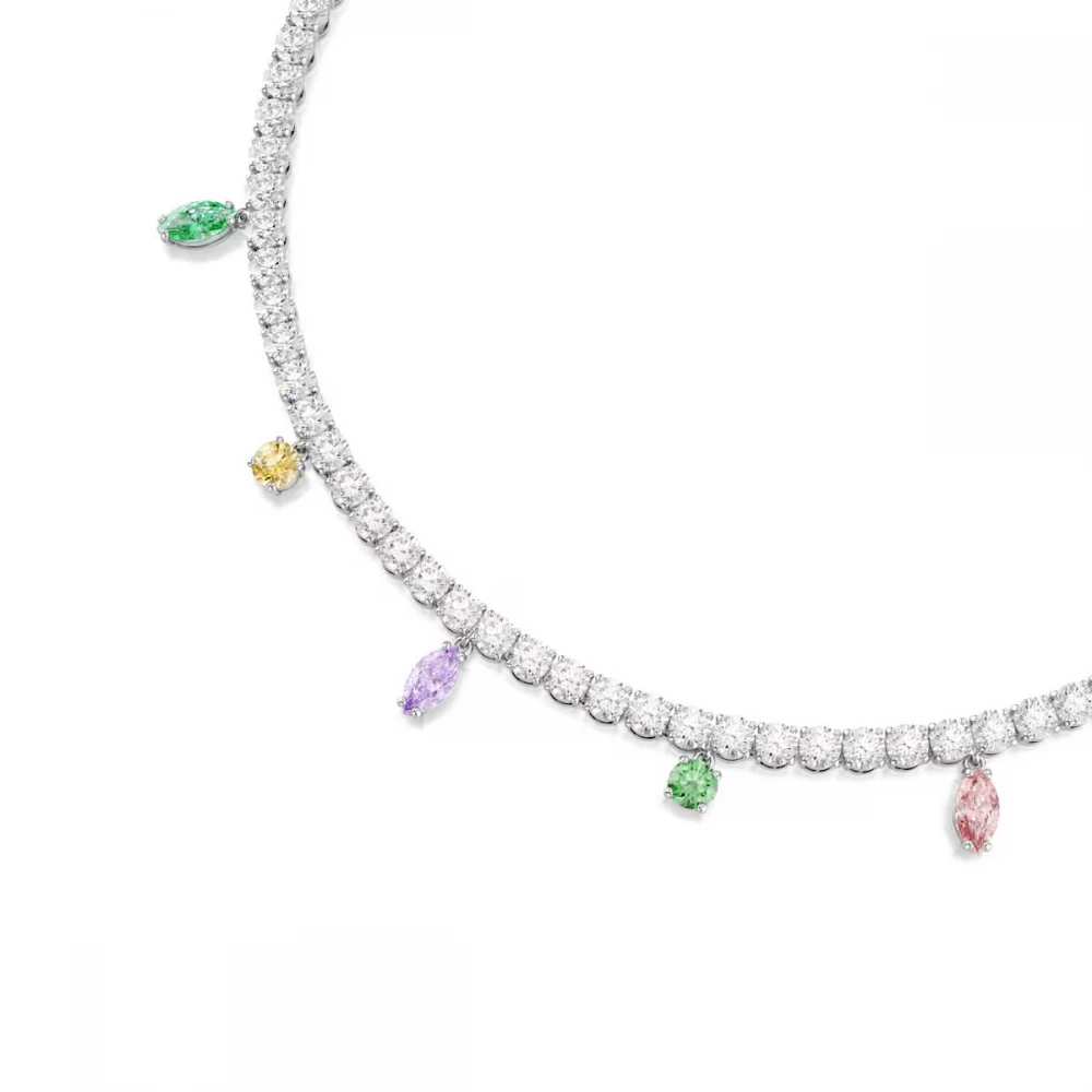 SWAROVSKI Κολιέ-Choker Tennis Ariana Grande Μείξη κοπών, Πολύχρωμο, Επιμετάλλωση ροδίου 5737422