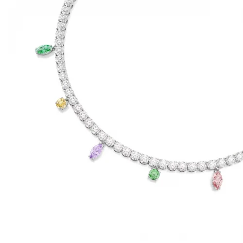 SWAROVSKI Κολιέ-Choker Tennis Ariana Grande Μείξη κοπών, Πολύχρωμο, Επιμετάλλωση ροδίου 5737422