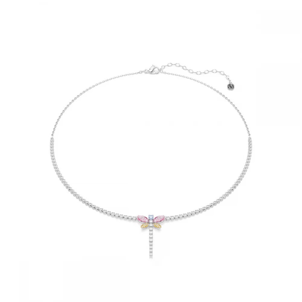 SWAROVSKI Κολιέ Ariana Grande Tennis Y, Μείξη κοπών, Πολύχρωμο, Λιβελούλα, Επιμετάλλωση ροδίου 5737425