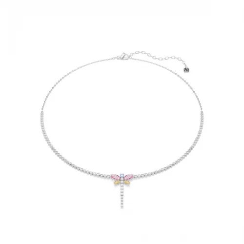 SWAROVSKI Κολιέ Ariana Grande Tennis Y, Μείξη κοπών, Πολύχρωμο, Λιβελούλα, Επιμετάλλωση ροδίου 5737425