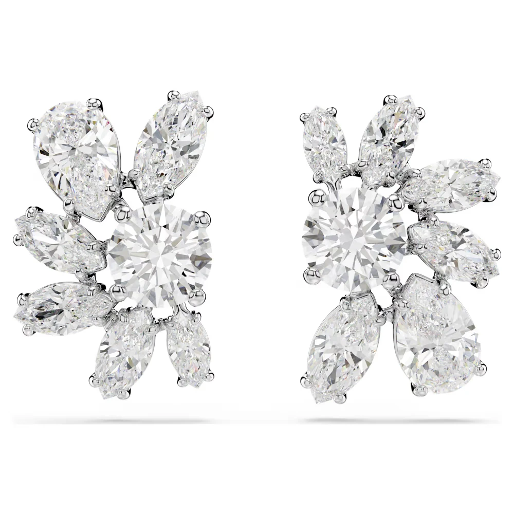 SWAROVSKI Σκουλαρίκια-σταγόνα Mesmera Μίξη Κοπών, Λουλούδι, Λευκά, Επιμετάλλωση ροδίου 5737462