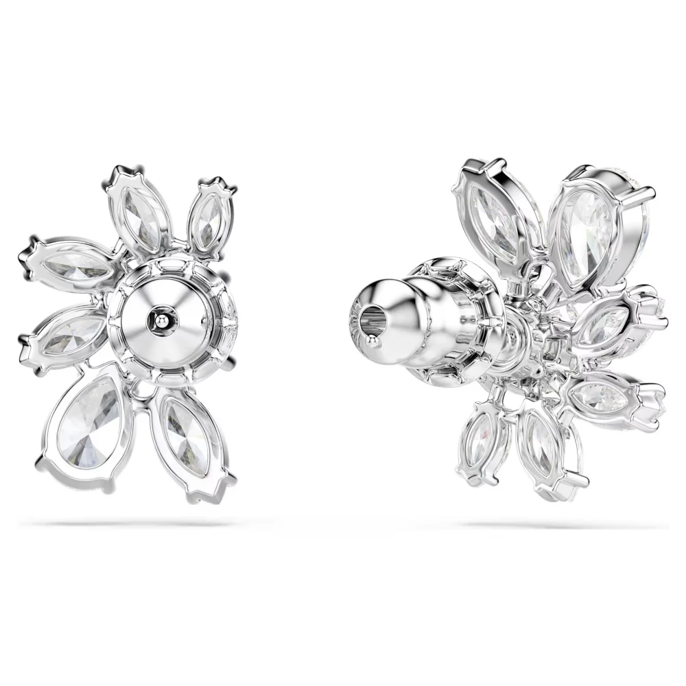 SWAROVSKI Σκουλαρίκια-σταγόνα Mesmera Μίξη Κοπών, Λουλούδι, Λευκά, Επιμετάλλωση ροδίου 5737462