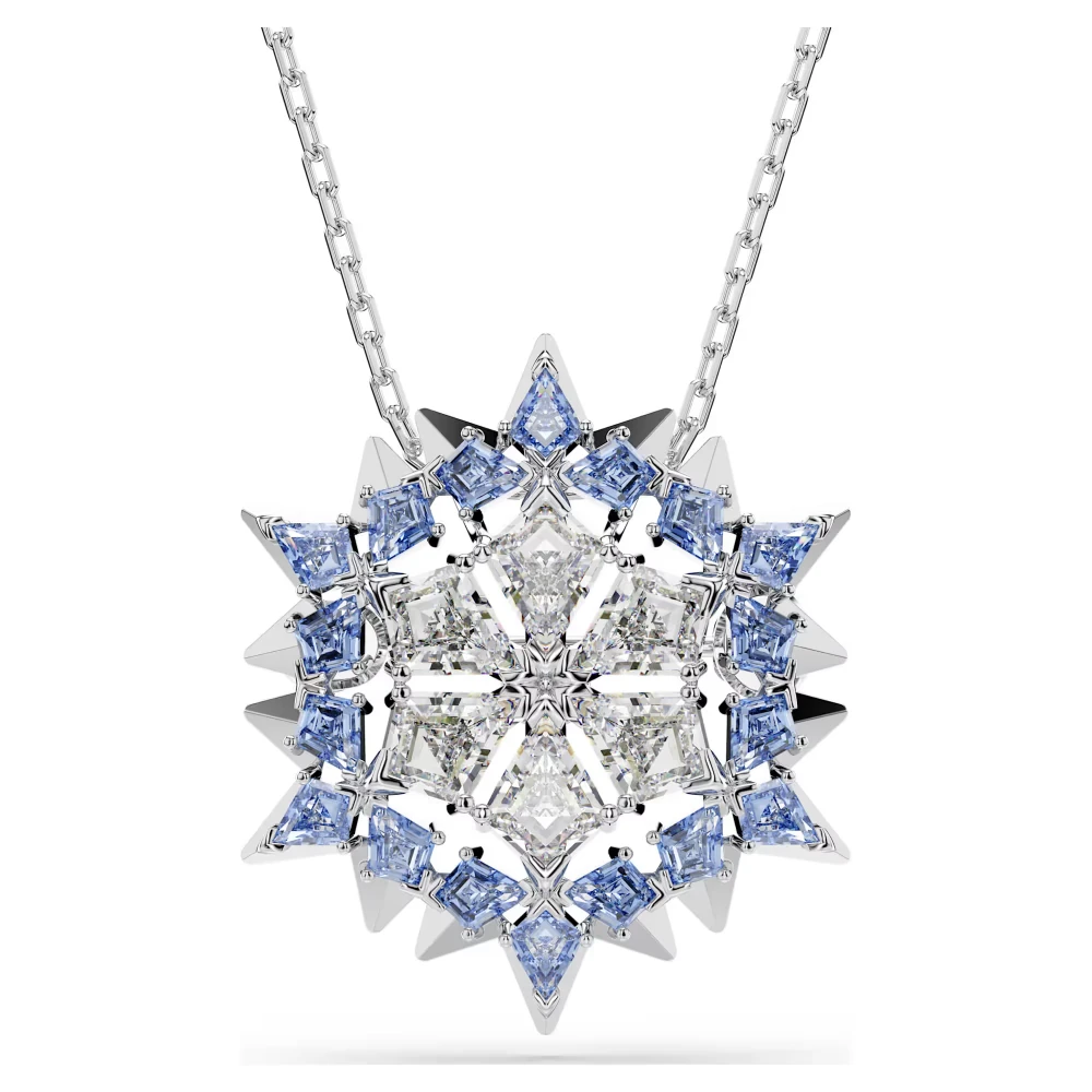 SWAROVSKI Μενταγιόν και Καρφίτσα Magic, Χιονονυφάδα, Μπλε, Επιμετάλλωση ροδίου 5737619