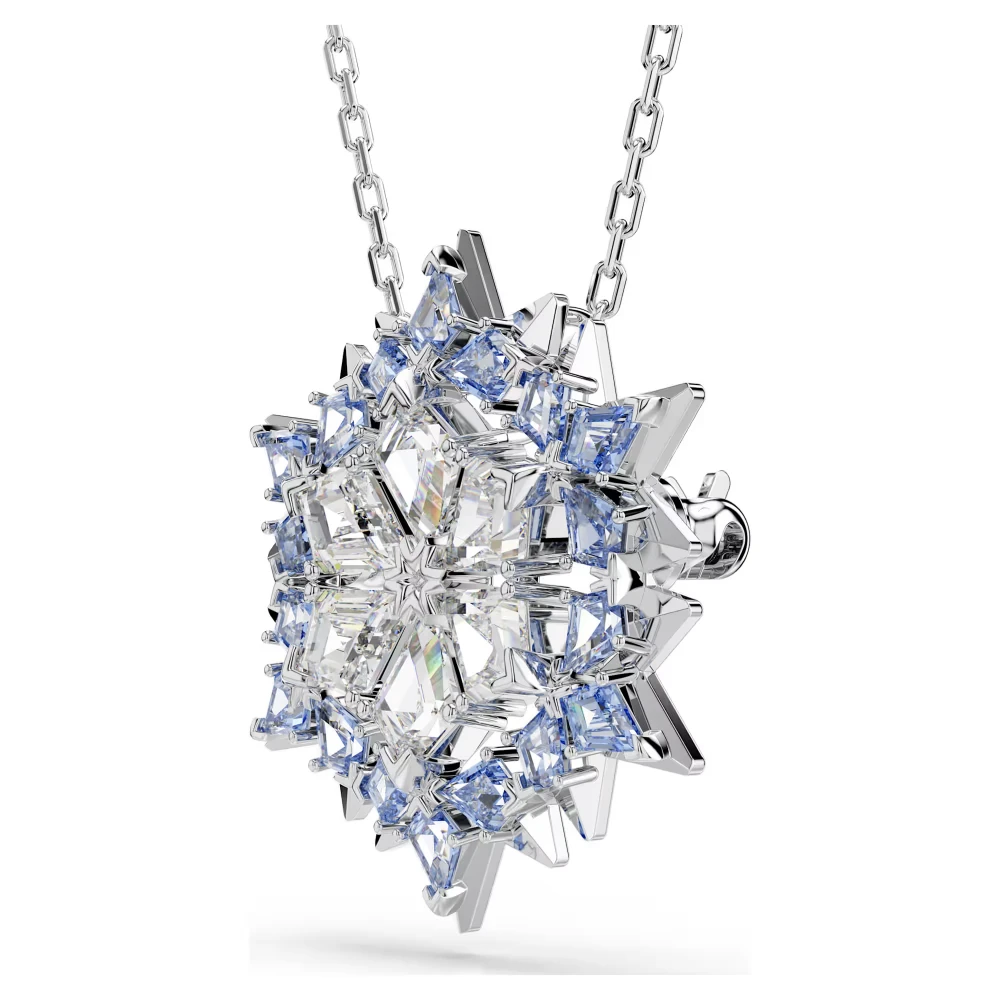 SWAROVSKI Μενταγιόν και Καρφίτσα Magic, Χιονονυφάδα, Μπλε, Επιμετάλλωση ροδίου 5737619