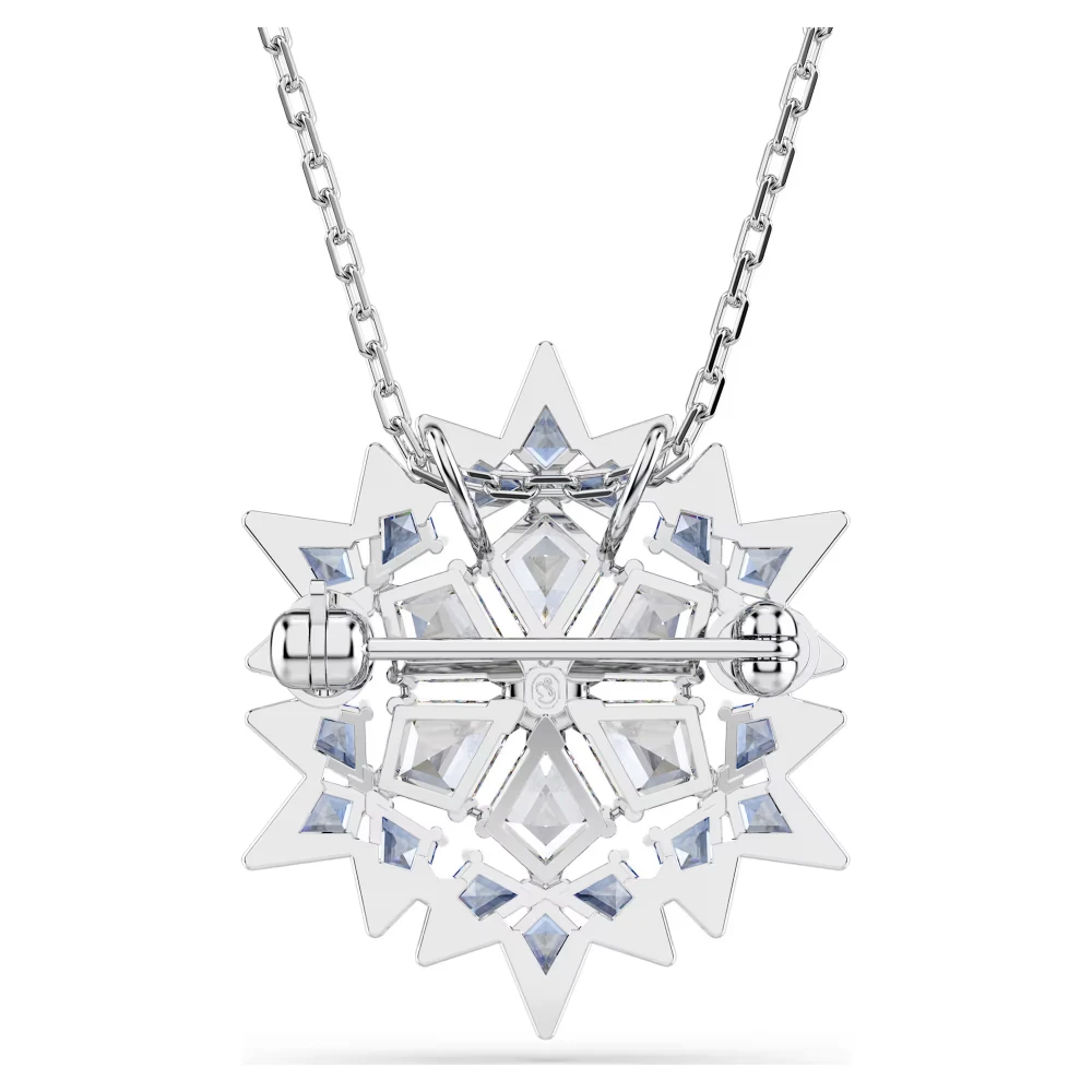 SWAROVSKI Μενταγιόν και Καρφίτσα Magic, Χιονονυφάδα, Μπλε, Επιμετάλλωση ροδίου 5737619