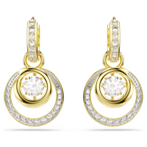 SWAROVSKI Σκουλαρίκια Hyperbola, Στρογγυλή Κοπή, Λευκά, Επιμετάλλωση σε Χρυσό Τόνο 5738249