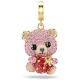 SWAROVSKI Idyllia Γούρι, Αρκουδάκι, Ροζ, Επιμετάλλωση σε Χρυσό Τόνο 5738357