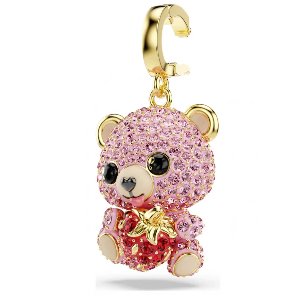 SWAROVSKI Idyllia Γούρι, Αρκουδάκι, Ροζ, Επιμετάλλωση σε Χρυσό Τόνο 5738357