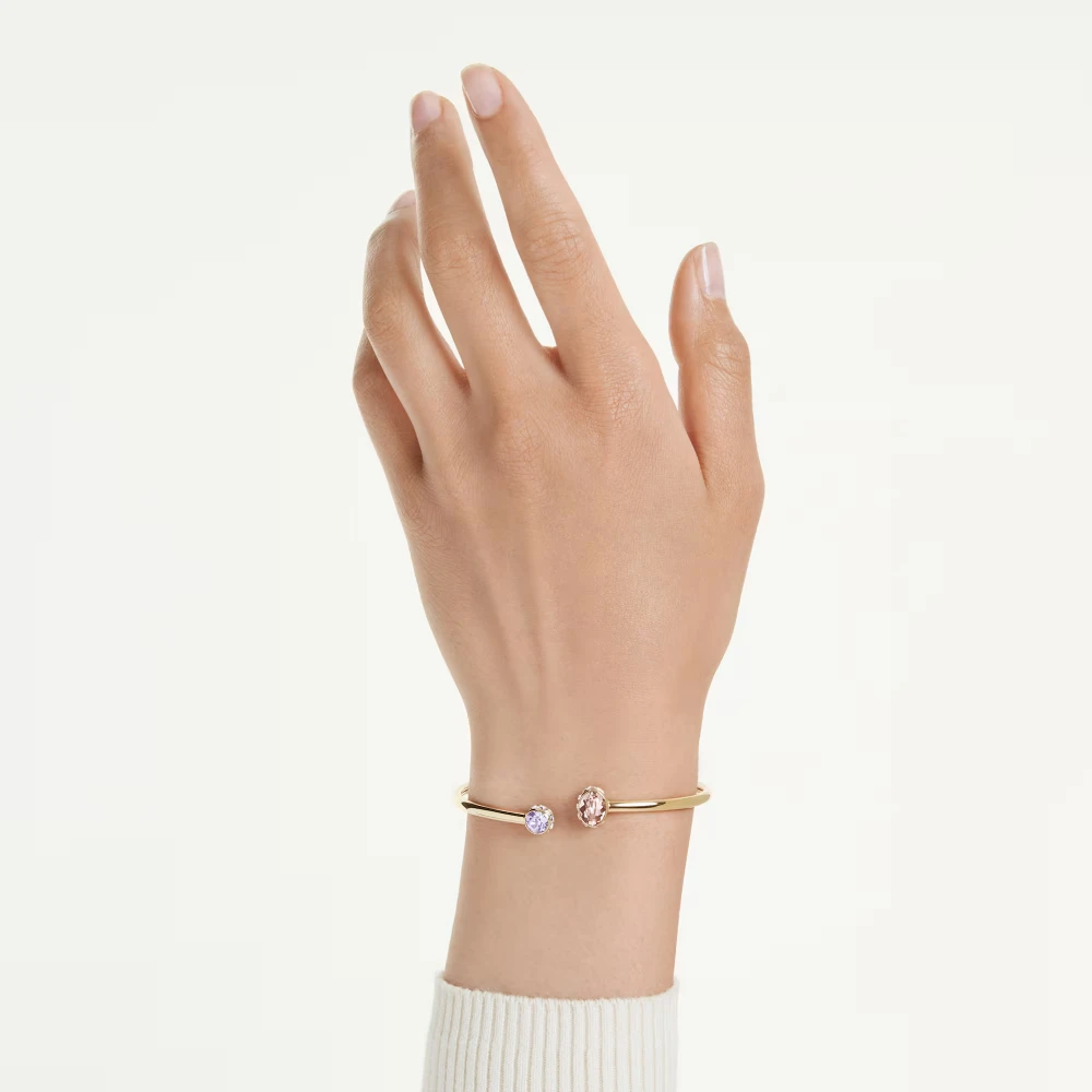 SWAROVSKI Άκαμπτο βραχιόλι Chroma, Μίξη Κοπών, Πολύχρωμο, Επιμετάλλωση σε Χρυσό Τόνο 5738475